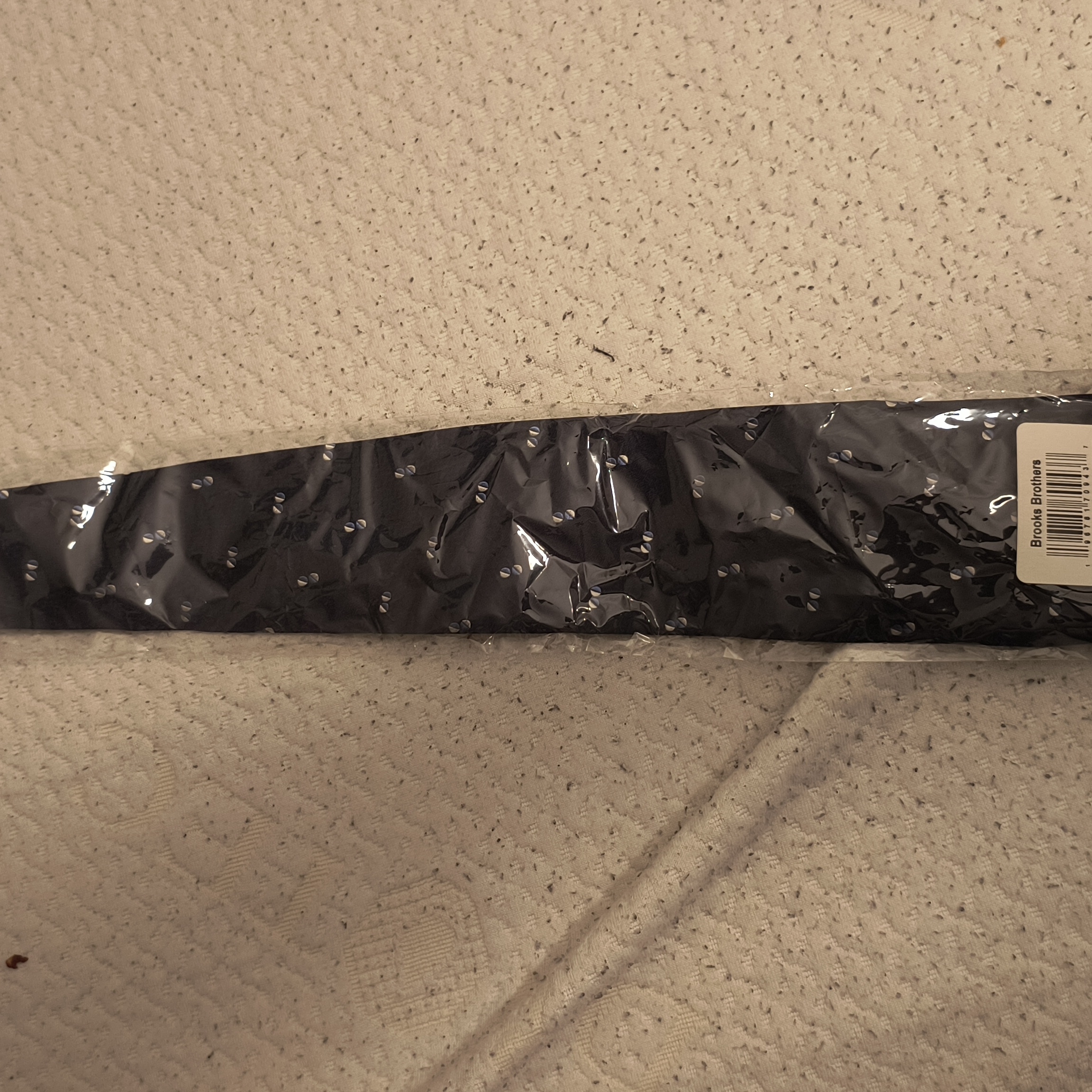 Brooks Brothers Black Tie With Silver Accents Brand New